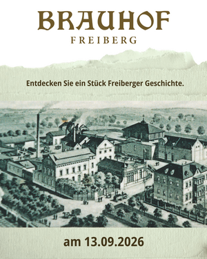 historische Aufnahme des Brauhofs in Freiberg